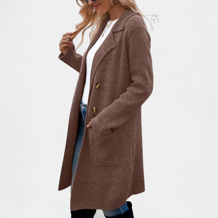 ZAHEKA | Casual Long Sleeve Mid Length Coat