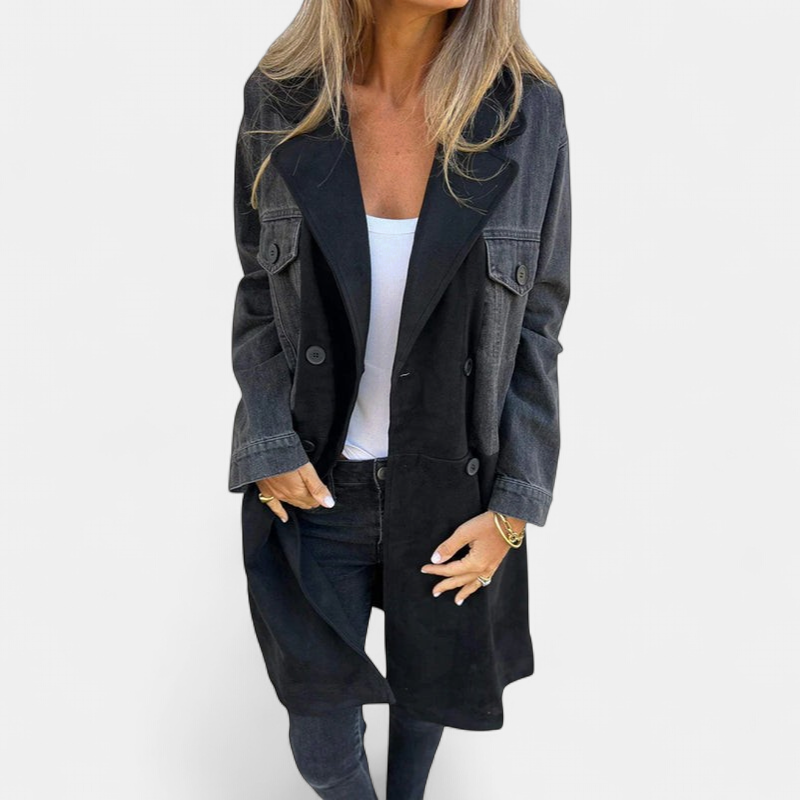 ELORA | Two-Tone Denim Trench