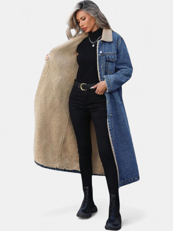 SAMANTHA | Long Fleece Lined Jacket Winter Single Breasted Coat